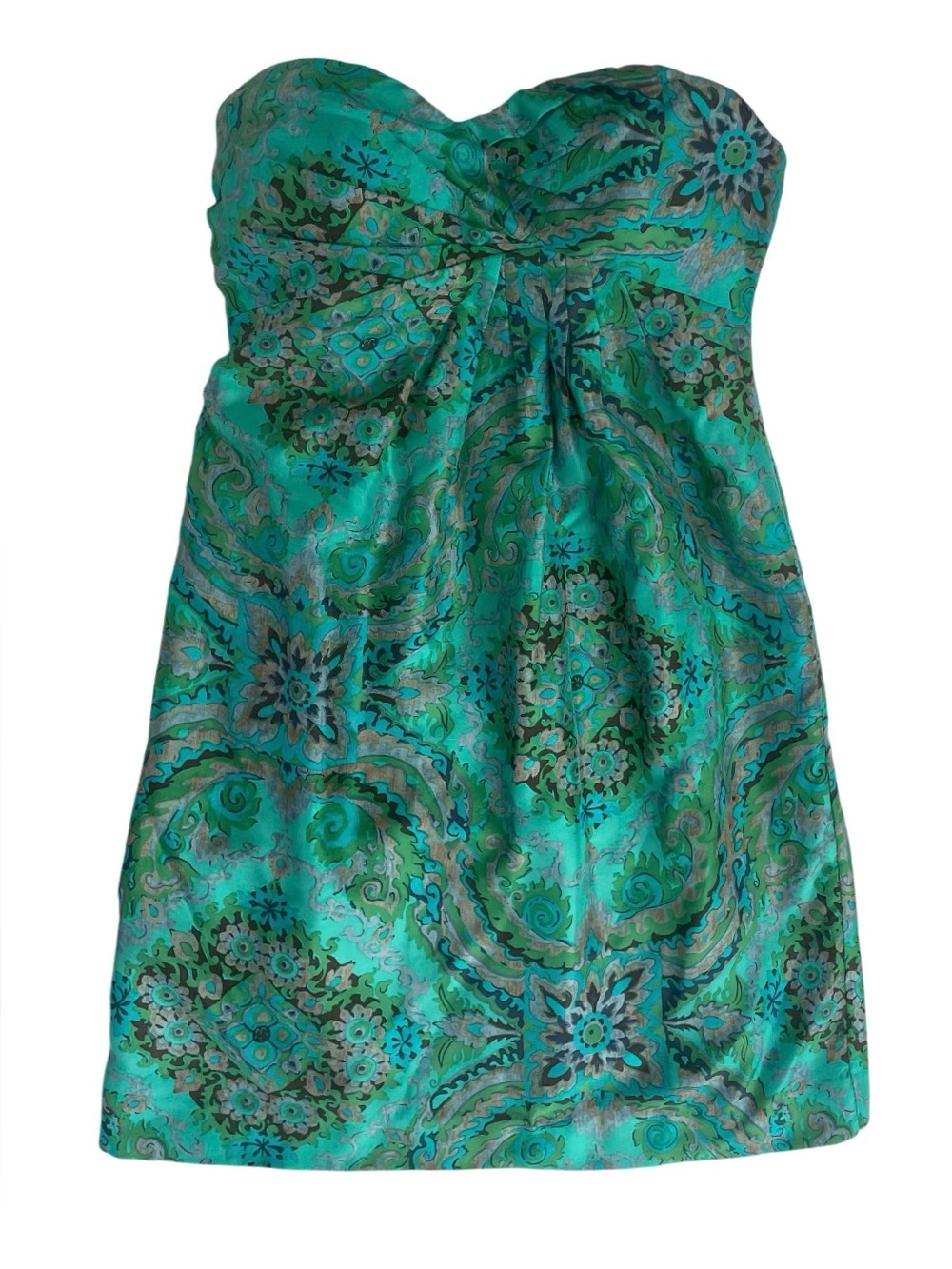 J. Crew Collection 100% Silk Casbah Strapless Paisley Mini Dress Size: 0/XS
